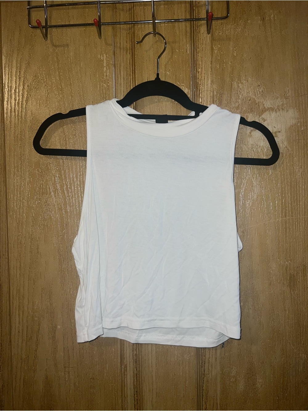 White Sleeveless Crop Tank Top SHEIN 2X
